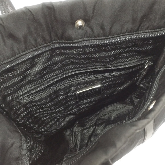 Prada black nylon and leather small tote bag - Picture 9 of 10